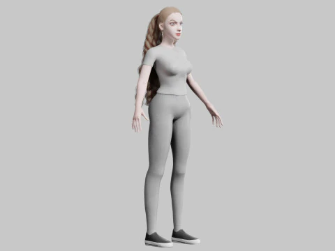 Pretty Cartoon woman V32171 3D Model
