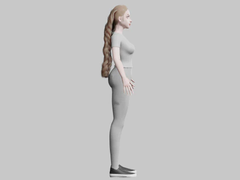 Pretty Cartoon woman V32171 3D Model