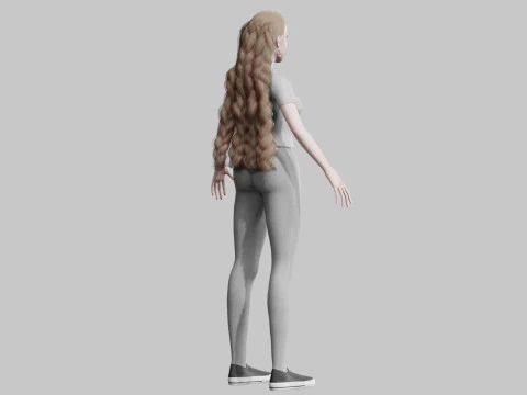 Pretty Cartoon woman V32171 3D Model