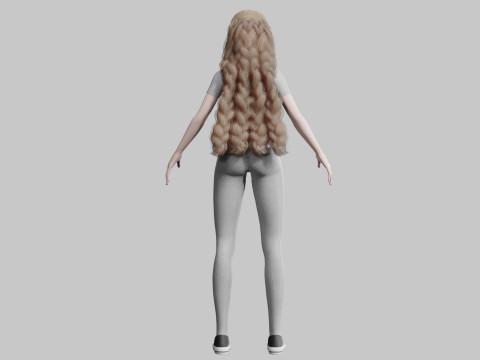 Pretty Cartoon woman V32171 Model 3D