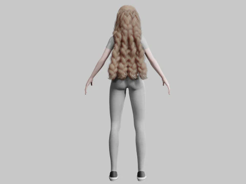 Pretty Cartoon woman V32171 3D Model
