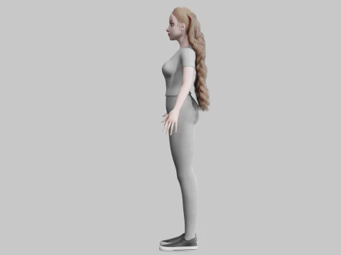 Pretty Cartoon woman V32171 3D Model
