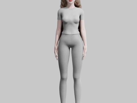 Pretty Cartoon woman V32171 Model 3D