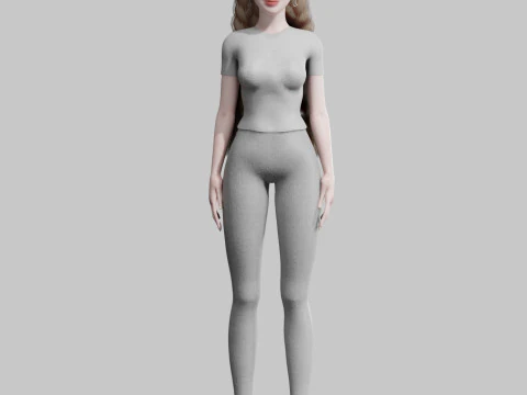 Pretty Cartoon woman V32171 3D Model