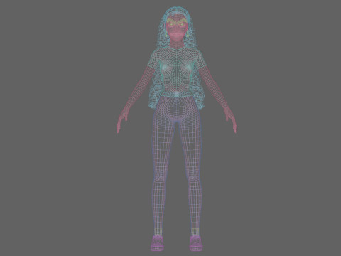 Pretty Cartoon woman V32171 Model 3D