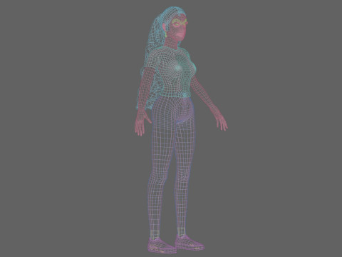 Pretty Cartoon woman V32171 Model 3D