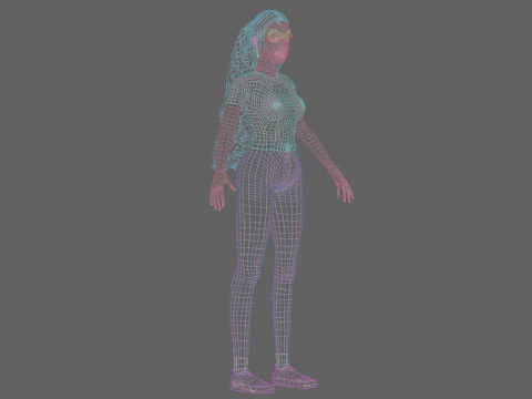 Pretty Cartoon woman V32171 3D Model