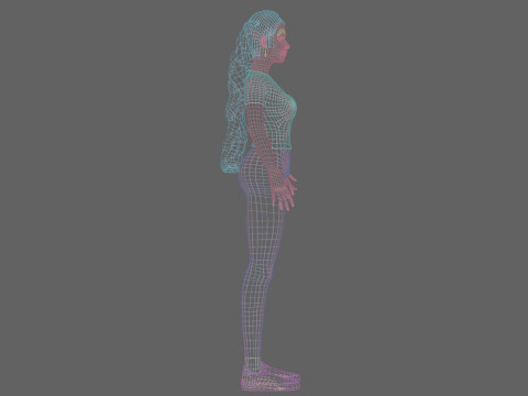 Pretty Cartoon woman V32171 Model 3D