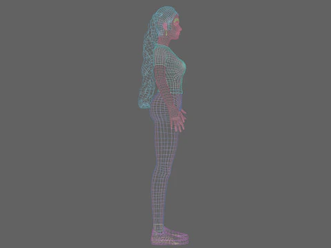 Pretty Cartoon woman V32171 3D Model