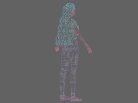 Pretty Cartoon woman V32171 Model 3D