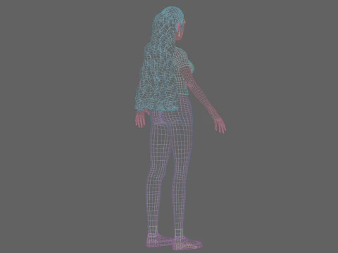 Pretty Cartoon woman V32171 3D Model
