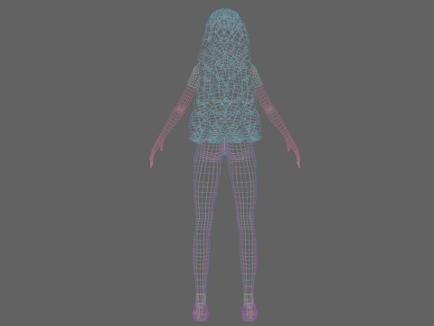 Pretty Cartoon woman V32171 Model 3D