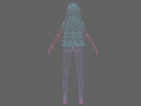 Pretty Cartoon woman V32171 3D Model
