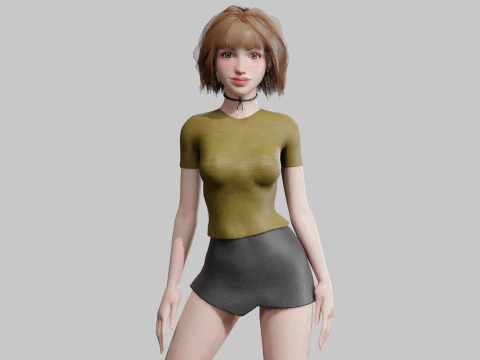 Ładna, klasyczna kobieta V35043 Model 3D