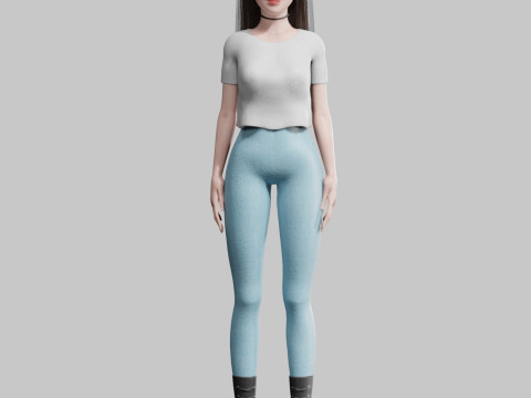 Pretty cool woman V33777 Modelo 3D