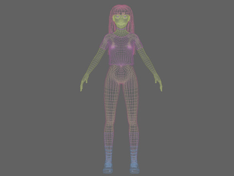 Pretty cool woman V33777 Modelo 3D