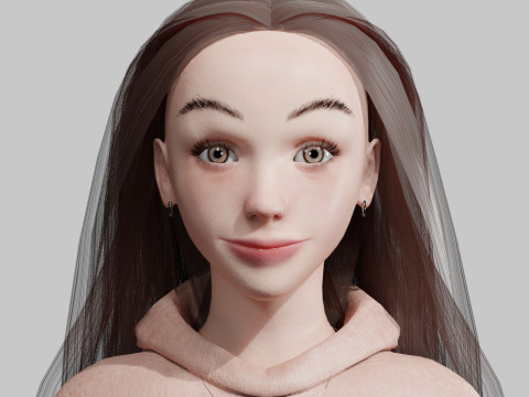 Pretty cute Woman V34586 Modèle 3D