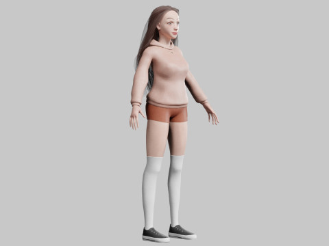 Pretty cute Woman V34586 Modèle 3D