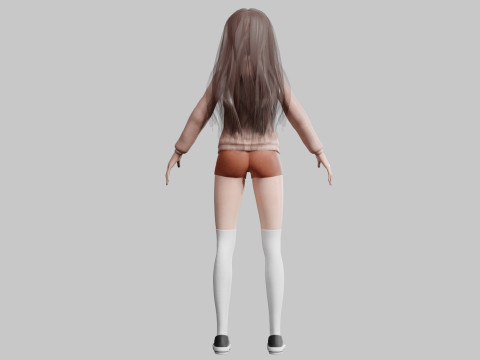 Pretty cute Woman V34586 Modèle 3D