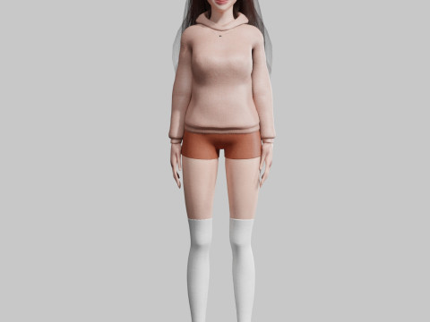 Pretty cute Woman V34586 Modèle 3D