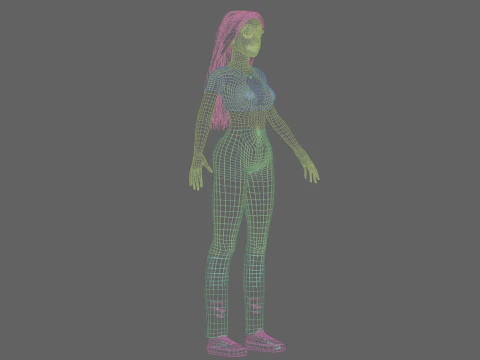 सुंदर मानक महिला V36035 3D मॉडल