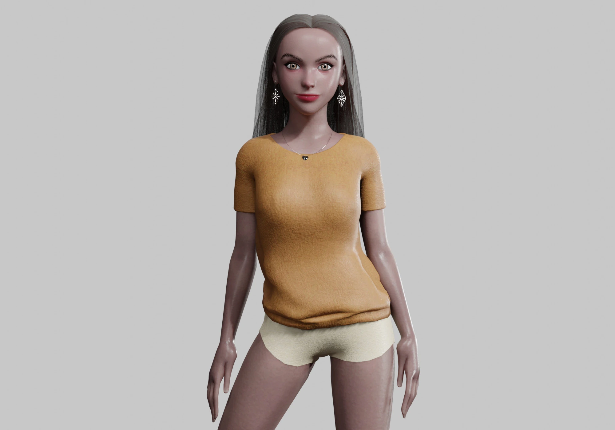 Pretty stylized woman V30919 3D Model .c4d .max .obj .3ds .fbx .stl .blend 