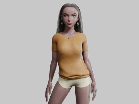Wanita cantik bergaya V30919 Model 3D