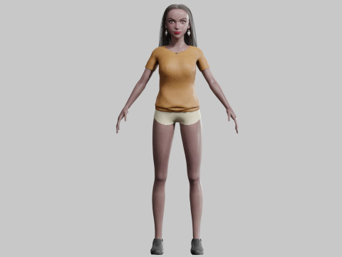 Pretty stylized woman V30919 3D Model