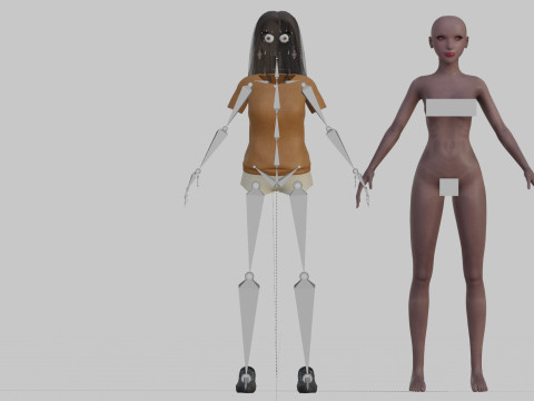Pretty stylized woman V30919 3D Model