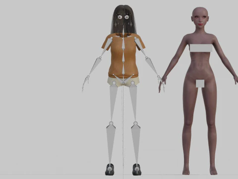 Pretty stylized woman V30919 3D Model