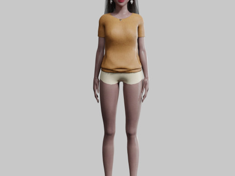 Pretty stylized woman V30919 3D Model