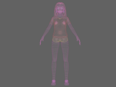 Pretty stylized woman V30919 3D Model