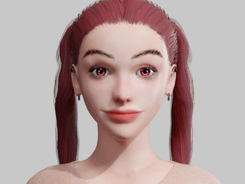 Pretty teen Woman V23870 3D 模型