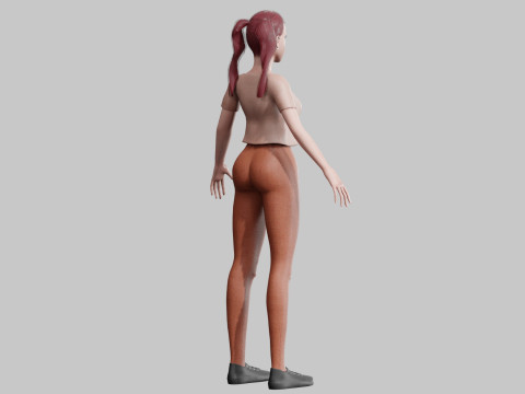 Pretty teen Woman V23870 3D 模型