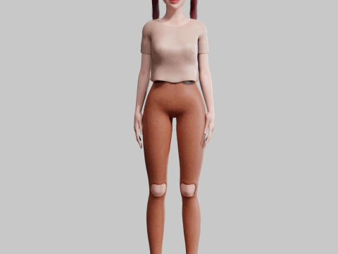 Pretty teen Woman V23870 3D Model