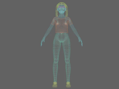 Pretty teen Woman V23870 3D Model