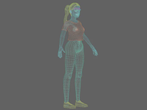 Pretty teen Woman V23870 3D Model