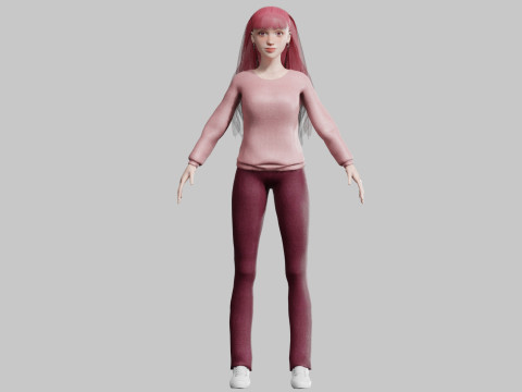 Standard cute Woman V31833 3D Model