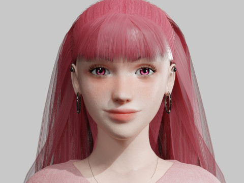 Standard cute Woman V31833 3D Model