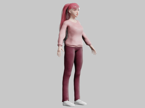 Standard cute Woman V31833 3D Model