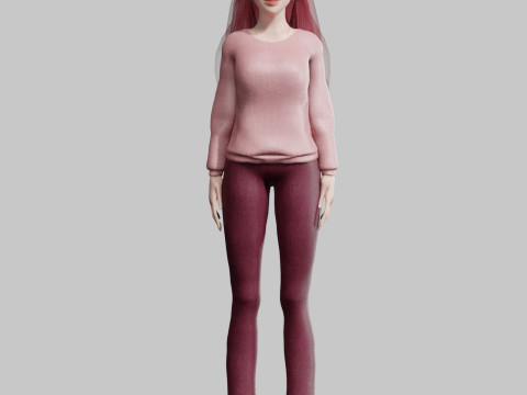 Standard cute Woman V31833 3D Model