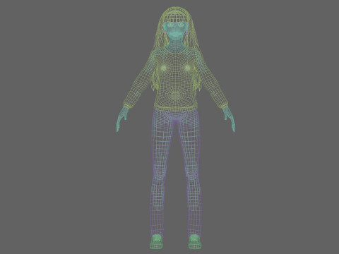 Standard cute Woman V31833 3D Model