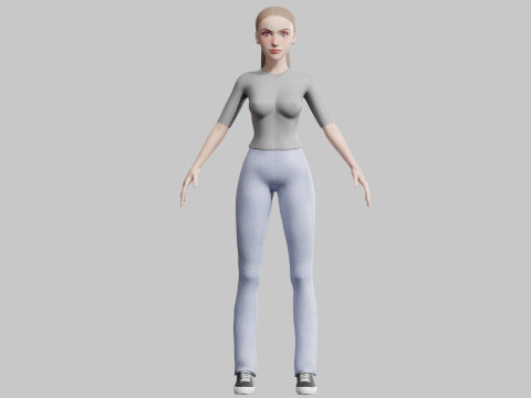 Standard Pretty woman V21862 3D Model