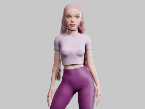 Stylized cute Woman V26105 3Dモデル