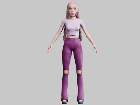 Stylized cute Woman V26105 3Dモデル