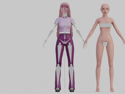 Stylized cute Woman V26105 3Dモデル