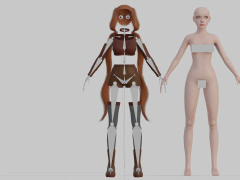 Stylized pretty Woman V30050 3D Model