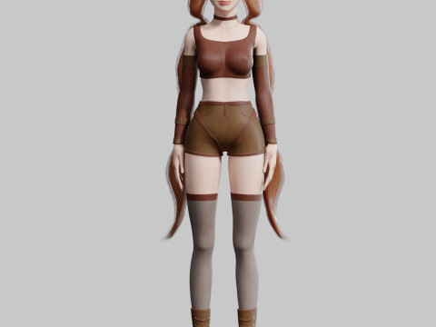 Stylized pretty Woman V30050 3D Модель