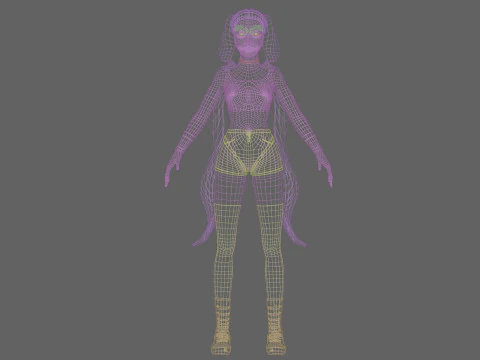 Stylized pretty Woman V30050 3D Model