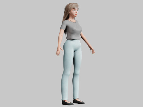 Sweet Basic Woman V30993 3D Model